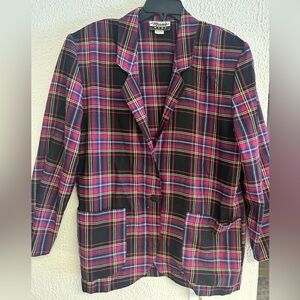 Vintage Pink Plaid Blazer, Preppy Clueless Vibes SzMed 90’s by Marnie West Y2K